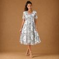 SERAPHINA | Vestido midi de malla con estampado floral
