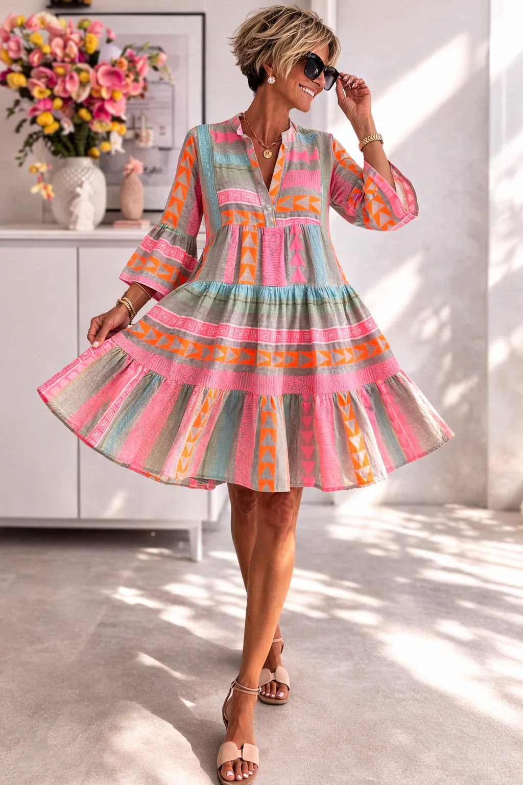 Lucy | Vestido Midi Fluido Estampado