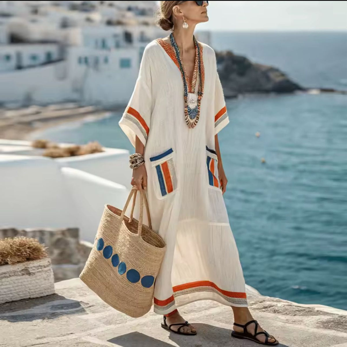 Mary Elegante - Μακρύ Φόρεμα Παραλίας για μια Κομψή Καλοκαιρινή Εμφάνιση