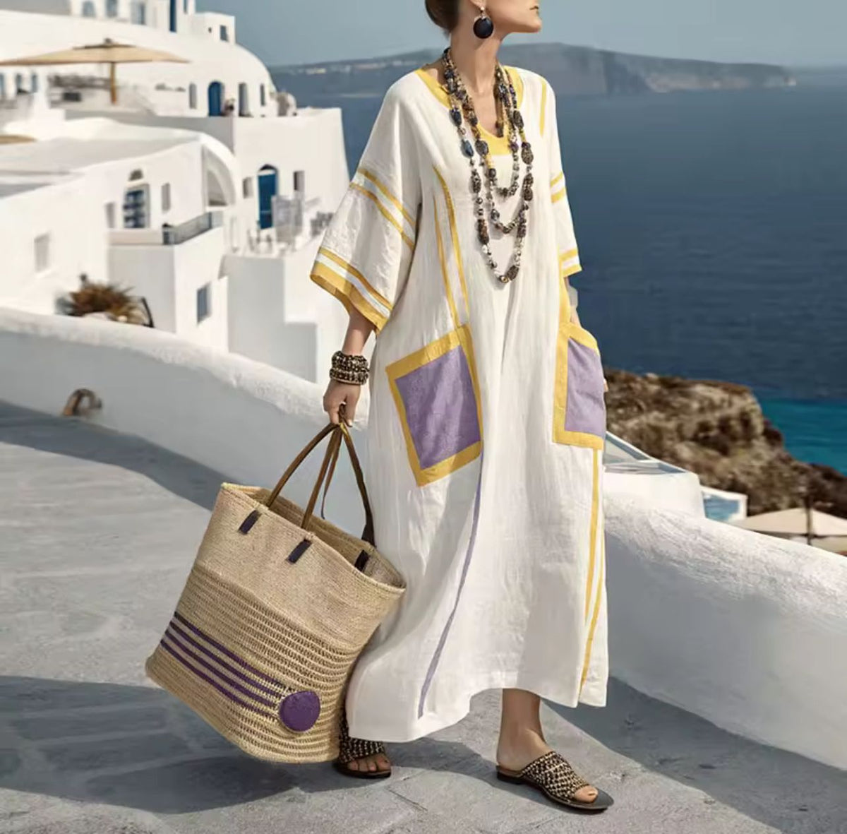 Mary Elegante - Μακρύ Φόρεμα Παραλίας για μια Κομψή Καλοκαιρινή Εμφάνιση
