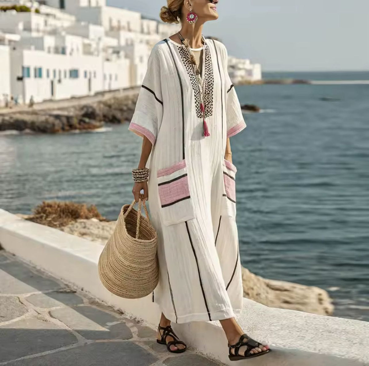 Mary Elegante - Μακρύ Φόρεμα Παραλίας για μια Κομψή Καλοκαιρινή Εμφάνιση