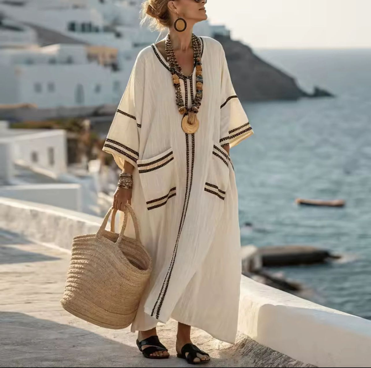 Mary Elegante - Μακρύ Φόρεμα Παραλίας για μια Κομψή Καλοκαιρινή Εμφάνιση
