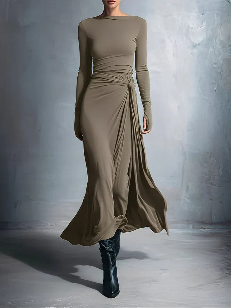 Naiara ❘ Vestido Maxi con Nudo Lateral